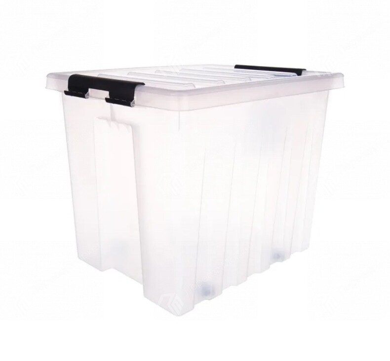 Пластиковый контейнер с крышкой Rox Box, 50л, 50х39х42 см, прозрачный