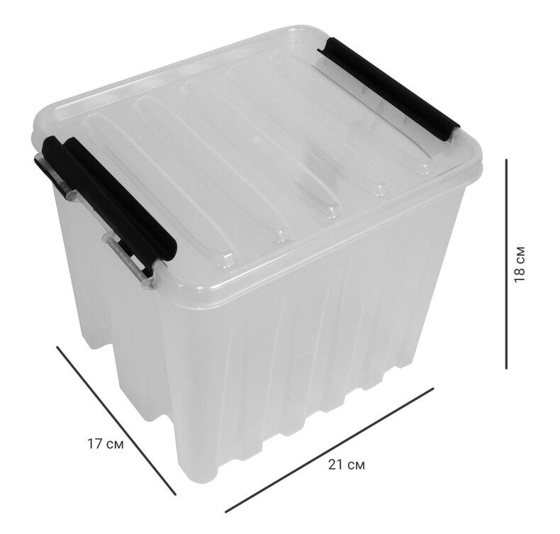 Пластиковый контейнер с крышкой Rox Box, 4.5л, 21х17х18 см, прозрачный