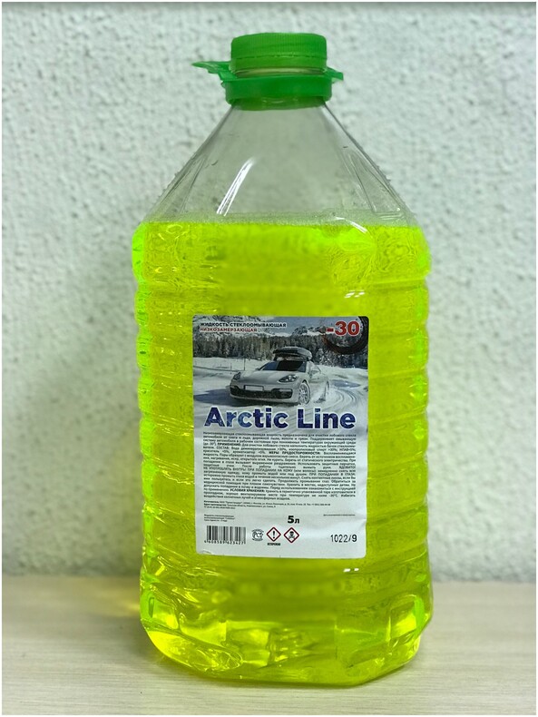 Незамерзайка, жидкость для стеклоомывателя Arctic Line, желтая без запаха, -30°C, 5 л.